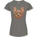 Dogs Smiling Yorkshire Terrier Womens Petite Cut T-Shirt Charcoal