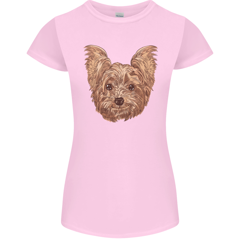 Dogs Smiling Yorkshire Terrier Womens Petite Cut T-Shirt Light Pink