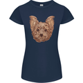 Dogs Smiling Yorkshire Terrier Womens Petite Cut T-Shirt Navy Blue
