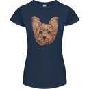 Dogs Smiling Yorkshire Terrier Womens Petite Cut T-Shirt Navy Blue