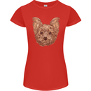 Dogs Smiling Yorkshire Terrier Womens Petite Cut T-Shirt Red