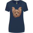Dogs Smiling Yorkshire Terrier Womens Wider Cut T-Shirt Navy Blue