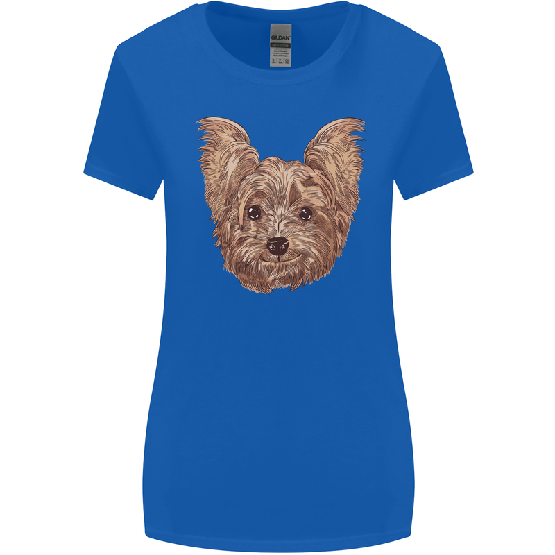 Dogs Smiling Yorkshire Terrier Womens Wider Cut T-Shirt Royal Blue