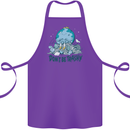 Don't Be Trashy Climate Change Environment Cotton Apron 100% Organic Purple
