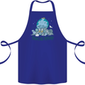 Don't Be Trashy Climate Change Environment Cotton Apron 100% Organic Royal Blue