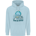 Don't Be Trashy Climate Change Environment Mens 80% Cotton Hoodie Light Blue