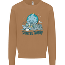Don't Be Trashy Climate Change Environment Mens Sweatshirt Jumper Caramel Latte