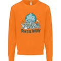 Don't Be Trashy Climate Change Environment Mens Sweatshirt Jumper Orange
