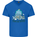 Don't Be Trashy Climate Change Environment Mens V-Neck Cotton T-Shirt Royal Blue