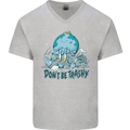 Don't Be Trashy Climate Change Environment Mens V-Neck Cotton T-Shirt Sports Grey