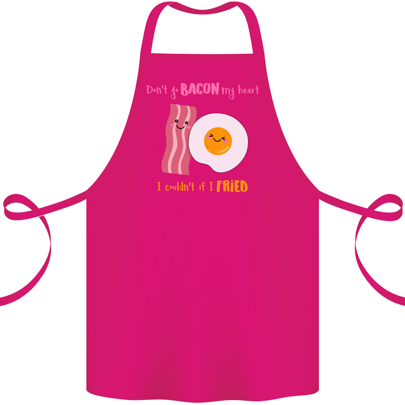 Don't Go Bacon My Heart Cotton Apron 100% Organic Pink