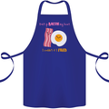 Don't Go Bacon My Heart Cotton Apron 100% Organic Royal Blue