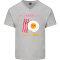 Don't Go Bacon My Heart Mens V-Neck Cotton T-Shirt Sports Grey