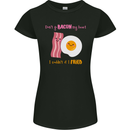 Don't Go Bacon My Heart Womens Petite Cut T-Shirt Black