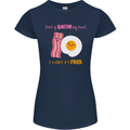 Don't Go Bacon My Heart Womens Petite Cut T-Shirt Navy Blue