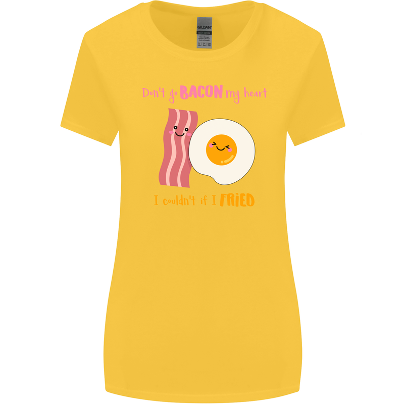 Don't Go Bacon My Heart Womens Wider Cut T-Shirt Yellow