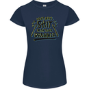 Don't Make Sh!t With Your Drummer Womens Petite Cut T-Shirt Navy Blue