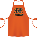 Don't Make Sh!t with Your Drummer Funny Cotton Apron 100% Organic Orange