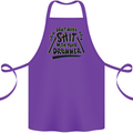 Don't Make Sh!t with Your Drummer Funny Cotton Apron 100% Organic Purple