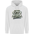 Don't Make Sh!t with Your Drummer Funny Mens 80% Cotton Hoodie White