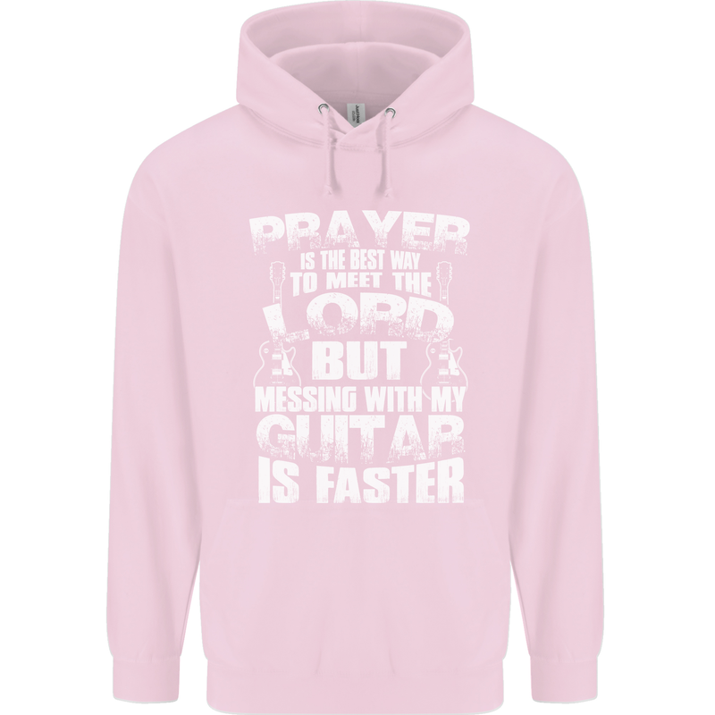 Don't Mess With My Guitar Funny Slogan Childrens Kids Hoodie Light Pink