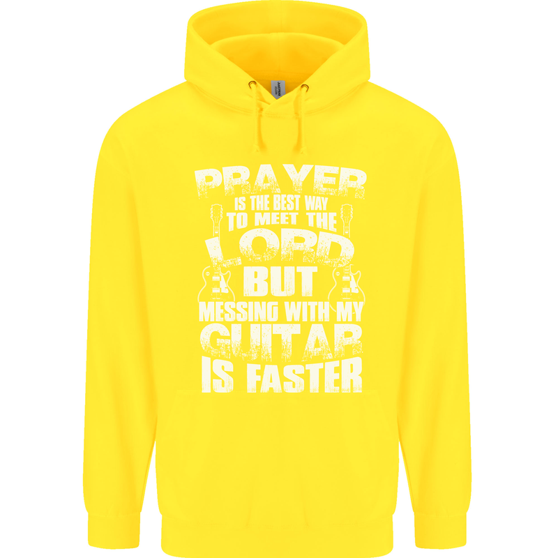 Don't Mess With My Guitar Funny Slogan Childrens Kids Hoodie Yellow