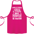 Don't Mess With My Guitar Funny Slogan Cotton Apron 100% Organic Pink