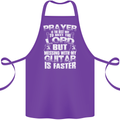 Don't Mess With My Guitar Funny Slogan Cotton Apron 100% Organic Purple