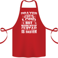 Don't Mess With My Guitar Funny Slogan Cotton Apron 100% Organic Red