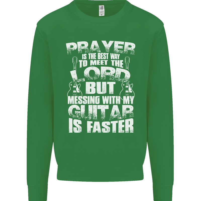 Don't Mess With My Guitar Funny Slogan Kids Sweatshirt Jumper Irish Green