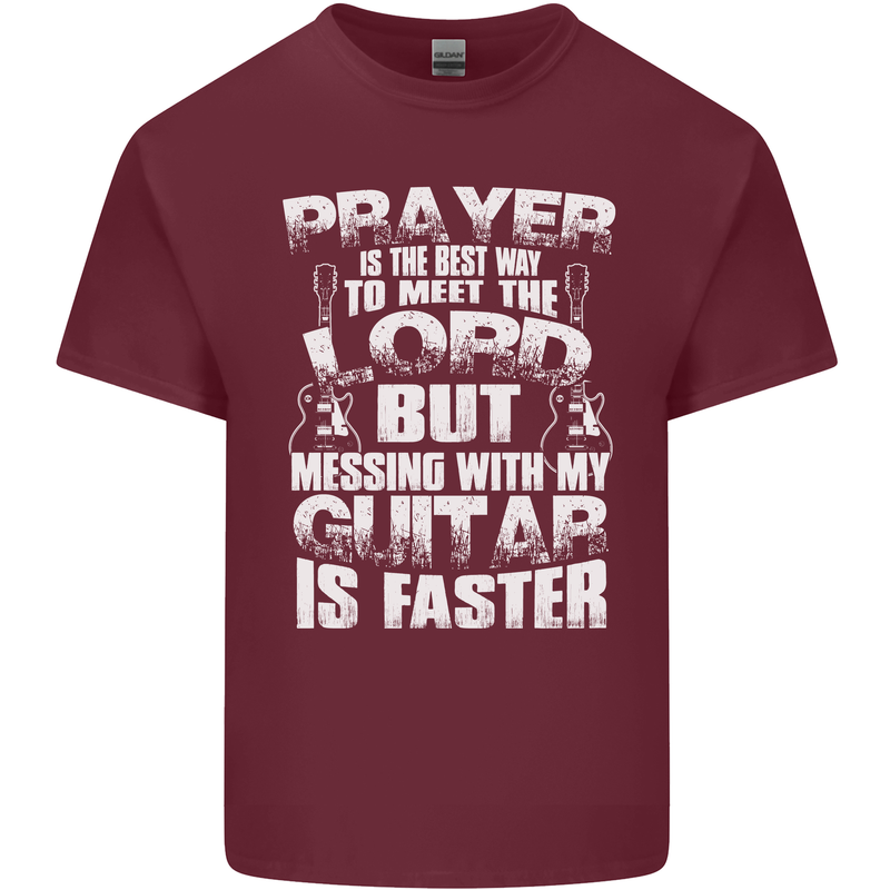 Don't Mess With My Guitar Funny Slogan Mens Cotton T-Shirt Tee Top Maroon