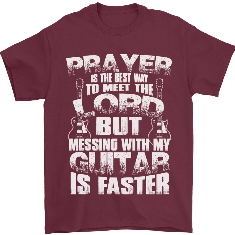 Don't Mess With My Guitar Funny Slogan Mens T-Shirt 100% Cotton Maroon