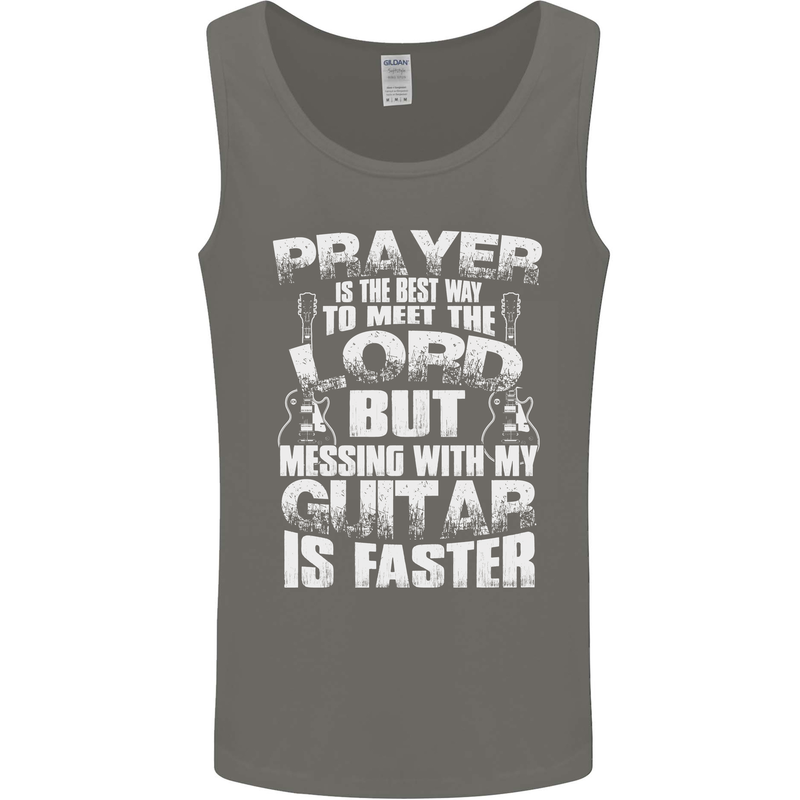 Don't Mess With My Guitar Funny Slogan Mens Vest Tank Top Charcoal