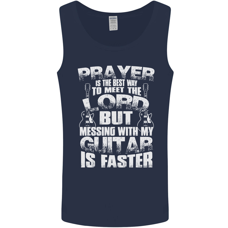 Don't Mess With My Guitar Funny Slogan Mens Vest Tank Top Navy Blue