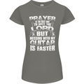 Don't Mess With My Guitar Funny Slogan Womens Petite Cut T-Shirt Charcoal