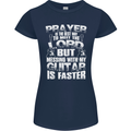 Don't Mess With My Guitar Funny Slogan Womens Petite Cut T-Shirt Navy Blue