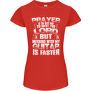 Don't Mess With My Guitar Funny Slogan Womens Petite Cut T-Shirt Red