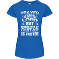 Don't Mess With My Guitar Funny Slogan Womens Petite Cut T-Shirt Royal Blue