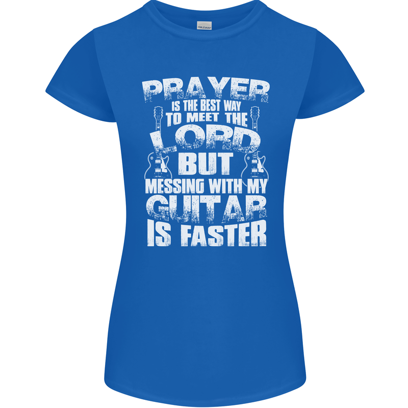 Don't Mess With My Guitar Funny Slogan Womens Petite Cut T-Shirt Royal Blue