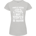 Don't Mess With My Guitar Funny Slogan Womens Petite Cut T-Shirt Sports Grey