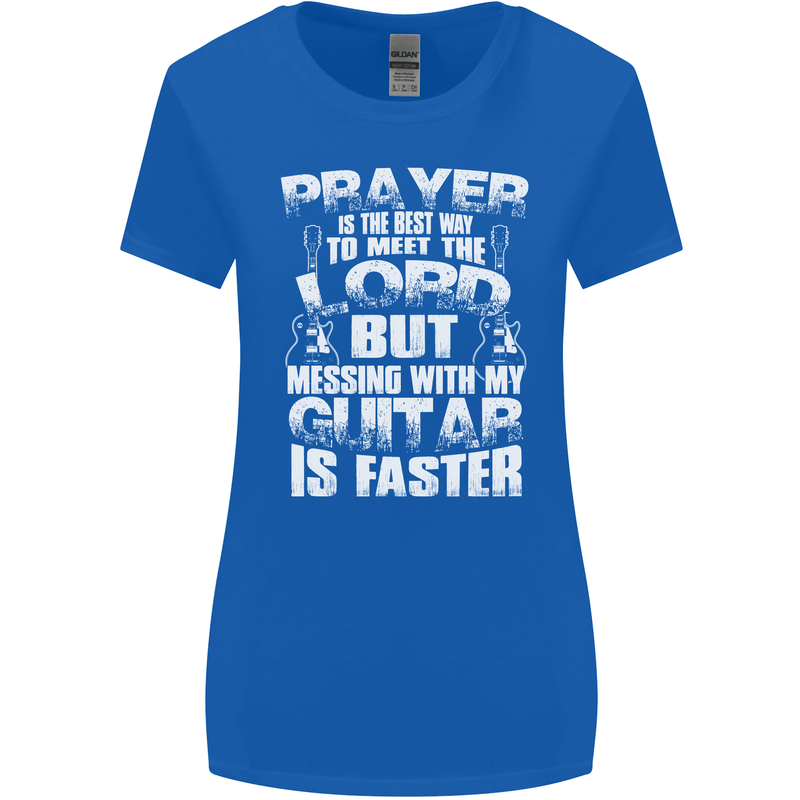 Don't Mess With My Guitar Funny Slogan Womens Wider Cut T-Shirt Royal Blue