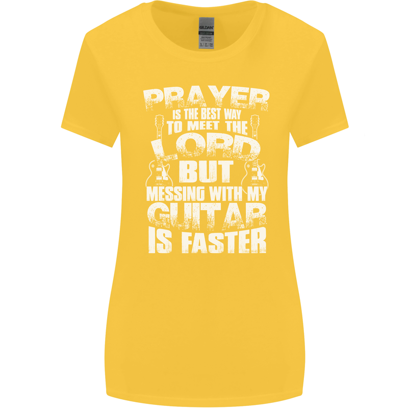 Don't Mess With My Guitar Funny Slogan Womens Wider Cut T-Shirt Yellow