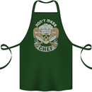 Don't Mess With the Chef Cooking Skull Cotton Apron 100% Organic Forest Green