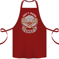 Don't Mess With the Chef Cooking Skull Cotton Apron 100% Organic Maroon