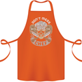 Don't Mess With the Chef Cooking Skull Cotton Apron 100% Organic Orange