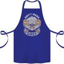 Don't Mess With the Chef Cooking Skull Cotton Apron 100% Organic Royal Blue