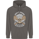 Don't Mess With the Chef Cooking Skull Mens 80% Cotton Hoodie Charcoal