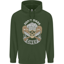 Don't Mess With the Chef Cooking Skull Mens 80% Cotton Hoodie Forest Green
