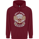 Don't Mess With the Chef Cooking Skull Mens 80% Cotton Hoodie Maroon