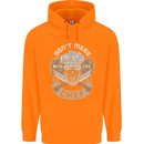 Don't Mess With the Chef Cooking Skull Mens 80% Cotton Hoodie Orange